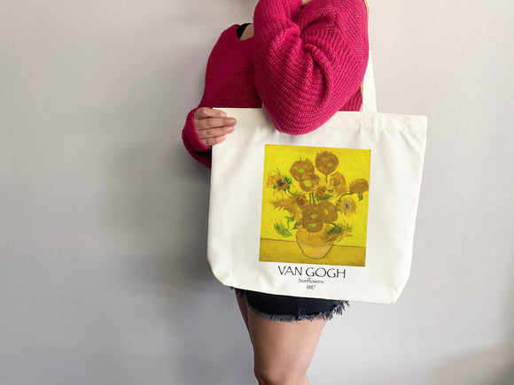 Van Gogh Tote Bag, Artsy Tote Bag, Art Tote Bag, Van Gogh Bag, Aesthetic Bag, Shoulder Bag, Van Gogh Tote, Van Gogh Gift,Van Gogh Sunflowers