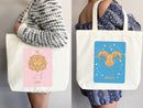 Zodiac Sign Tote Bag, Artsy Tote Bag, Cute Tote Bag, Custom Tote Bag, Everyday Bag, Shoulder Bag, Canvas Tote, Canvas Bag, Horoscope Bag,