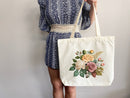 Rose Tote Bag, flower tote bag, tote bag canvas, eco friendly bag, aesthetic tote, reusable bag, floral tote bag,plant lover, flower bag