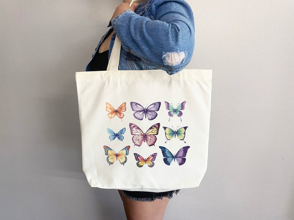 Butterfly Tote Bag, Butterfly Bag, tote bag canvas,eco friendly bag,aesthetic tote,reusable bag,cottagecore bag,butterfly gift,cute tote bag