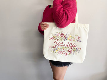 Personalized Tote Bag Bachelorette Gift Bridal Shower Bridal Party Bag Wedding Tote Bag Bridesmaid Gift Personalized Canvas Bag Gift for Mom