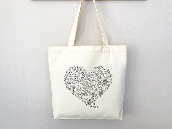 Floral Tote Bag flower tote bag canvas eco friendly bag aesthetic tote reusable bag vintage bag gift for plant lover tote flower bag cute