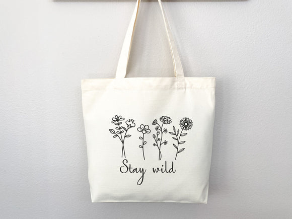 Floral Tote Bag flower tote bag canvas eco friendly bag aesthetic tote reusable bag vintage bag gift for plant lover tote flower bag cute