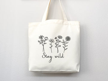 Floral Tote Bag flower tote bag canvas eco friendly bag aesthetic tote reusable bag vintage bag gift for plant lover tote flower bag cute