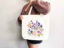 Floral Tote Bag flower tote bag canvas eco friendly bag aesthetic tote reusable bag vintage bag gift for plant lover tote flower bag cute