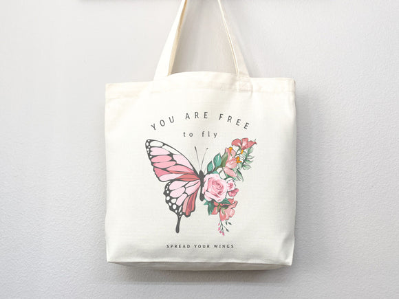 Butterfly Tote Bag, Artsy Tote Bag, Art Tote Bag, Inspirational Tote Bag, Everyday Bag, Shoulder Bag, Canvas Tote, Canvas Bag, Cute Tote Bag