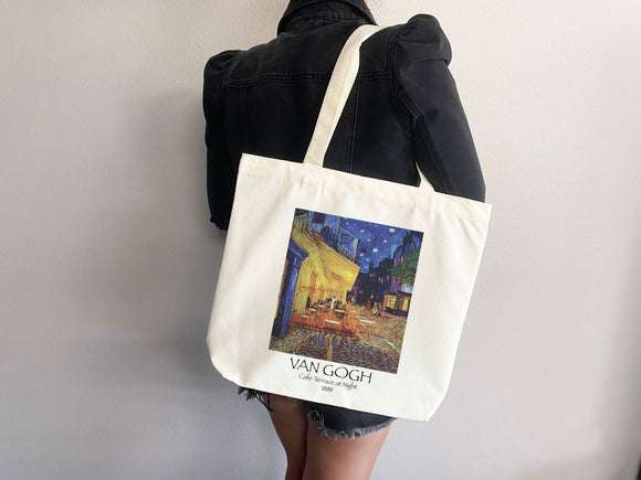 Van Gogh Tote Bag, Artsy Tote Bag, Art Tote Bag, Van Gogh Bag, Aesthetic Bag, Shoulder Bag,Van Gogh Tote,Van Gogh Gift,Cafe Terrace at Night