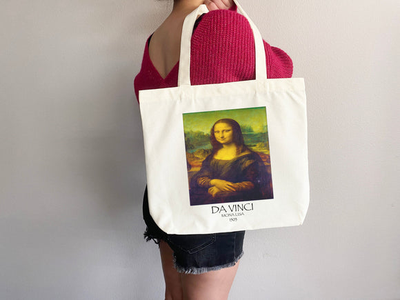 Mona Lisa Tote Bag, Artsy Tote Bag, Art Tote Bag, Van Gogh Bag,Everyday Bag, Shoulder Bag,Canvas Tote,Canvas Bag,Cute Tote Bag,Van Gogh Gift