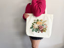 Rose Tote Bag, flower tote bag, tote bag canvas, eco friendly bag, aesthetic tote, reusable bag, floral tote bag,plant lover, flower bag