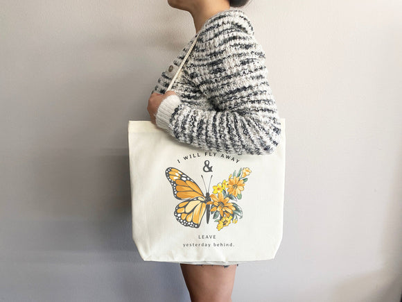 Butterfly Tote Bag, Artsy Tote Bag, Art Tote Bag, Inspirational Tote Bag, Everyday Bag, Shoulder Bag, Canvas Tote, Canvas Bag, Cute Tote Bag