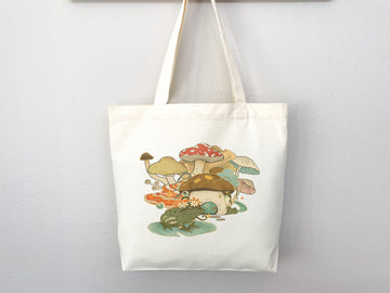 Mushroom Tote bag, cottagecore bag, canvas tote bag, eco friendly bag,aesthetic tote,mushroom gift,cute tote bag,fairycore,nature lover gift