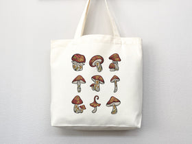 Mushroom Tote bag, cottagecore bag, canvas tote bag, eco friendly bag,aesthetic tote,mushroom gift,cute tote bag,fairycore,nature lover gift