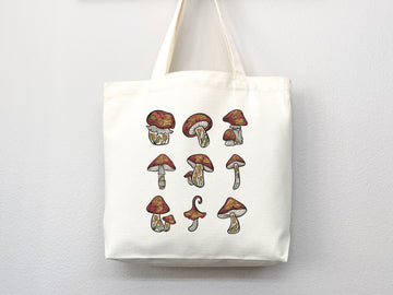 Mushroom Tote bag, cottagecore bag, canvas tote bag, eco friendly bag,aesthetic tote,mushroom gift,cute tote bag,fairycore,nature lover gift
