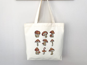 Mushroom Tote bag, cottagecore bag, canvas tote bag, eco friendly bag,aesthetic tote,mushroom gift,cute tote bag,fairycore,nature lover gift