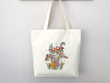 Mushroom Tote bag, cottagecore bag, canvas tote bag, eco friendly bag,aesthetic tote,mushroom gift,cute tote bag,fairycore,nature lover gift