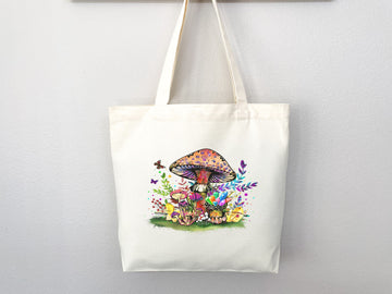 Mushroom Tote bag, cottagecore bag, canvas tote bag, eco friendly bag,aesthetic tote,mushroom gift,cute tote bag,fairycore,nature lover gift