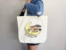 Mushroom Tote bag Celestial bag cottagecore bag canvas bag aesthetic tote mushroom gift cute tote bag fairycore nature lover gift moon gift