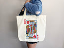 King of Hearts Bag Canvas Tote Bag Everyday Tote Bag Eco Friendly Bag Aesthetic Tote Shopper Bag Reusable Grocery Bag Cute Tote Bag Boho Bag