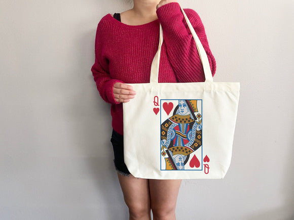 Queen of Heart Bag Canvas Tote Bag Everyday Tote Bag Eco Friendly Bag Aesthetic Tote Shopper Bag Reusable Grocery Bag Cute Tote Bag Boho Bag