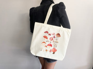 Mushroom Tote bag, cottagecore bag, canvas tote bag, eco friendly bag,aesthetic tote,mushroom gift,cute tote bag,fairycore,nature lover gift