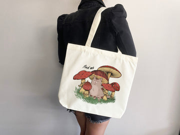 Mushroom Tote bag, cottagecore bag, canvas tote bag, eco friendly bag,aesthetic tote,mushroom gift,cute tote bag,fairycore,nature lover gift