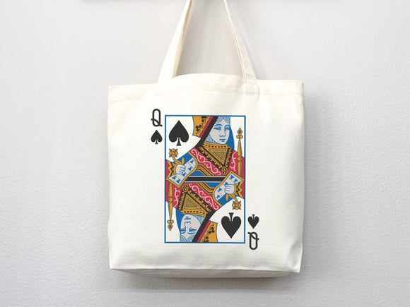 Queen of Spade Bag Canvas Tote Bag Everyday Tote Bag Eco Friendly Bag Aesthetic Tote Shopper Bag Reusable Grocery Bag Cute Tote Bag Boho Bag