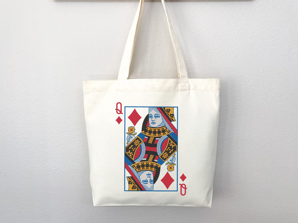 Queen of Diamond Bag Canvas Tote Bag Everyday Tote Bag Eco Friendly Bag Aesthetic Tote Shopper Bag Reusable Grocery Bag Cute Tote Bag Boho