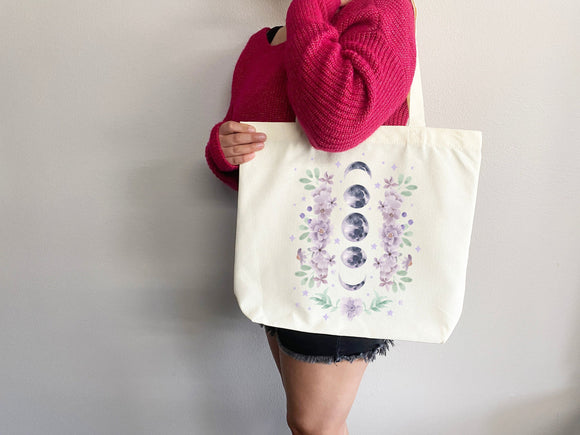 Celestial Canvas Tote Bag Moon Lover Star Gift Everyday Tote Eco Friendly Bag Aesthetic Tote Shopper Bag Reusable Grocery Bag Cute Tote Bag