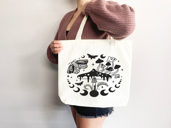 Celestial Canvas Tote Bag Moon Lover Star Gift Everyday Tote Eco Friendly Bag Aesthetic Tote Shopper Bag Reusable Grocery Bag Cute Tote Bag
