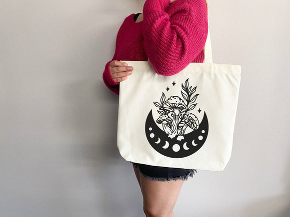 Celestial Canvas Tote Bag Moon Lover Star Gift Everyday Tote Eco Friendly Bag Aesthetic Tote Shopper Bag Reusable Grocery Bag Cute Tote Bag