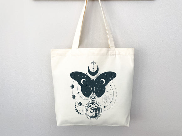 Celestial Canvas Tote Bag Moon Lover Star Gift Everyday Tote Eco Friendly Bag Aesthetic Tote Shopper Bag Reusable Grocery Bag Cute Tote Bag