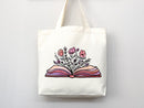 Floral Tote Bag, Artsy Tote Bag, Cute Tote Bag, Book Lovers Tote,Everyday Bag,Shoulder Bag,Canvas Tote,Cute Tote Bag,Reusable Bag,School Bag