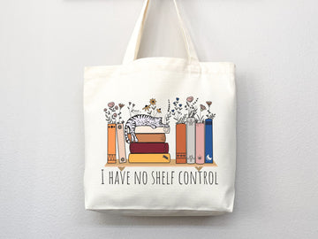 I Have No Shelf Control Tote Bag, Book Lovers Tote, Gift for Book Lover, Gift For Bookworms, Gift For Teachers, Readers' Tote, Library Tote