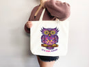 Owl Canvas Tote Bag, Owl Tote Bag, Owl Bag, Handmade Owl Bag, Owl Tote, Everyday Bag, Practical Bag, Shoulder Bag, aesthetic tote bag