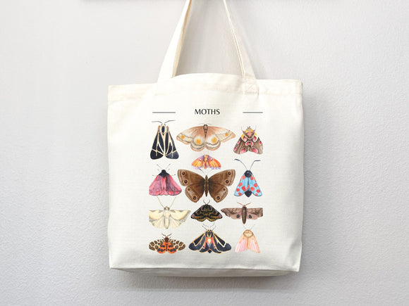 Moth Tote Bag, Moth Bag,tote bag canvas,eco friendly bag,aesthetic tote,reusable bag,cottagecore bag,butterfly gift,cute tote bag,goblincore