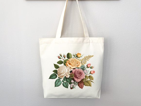 Rose Tote Bag, flower tote bag, tote bag canvas, eco friendly bag, aesthetic tote, reusable bag, floral tote bag,plant lover, flower bag