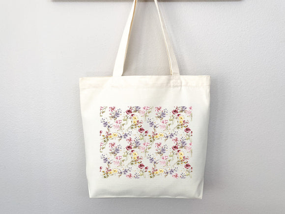 Floral Tote Bag flower tote canvas wildflower bag eco friendly bag aesthetic tote bag reusable bag gift for plant lover tote flower bag cute