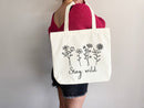 Floral Tote Bag flower tote bag canvas eco friendly bag aesthetic tote reusable bag vintage bag gift for plant lover tote flower bag cute