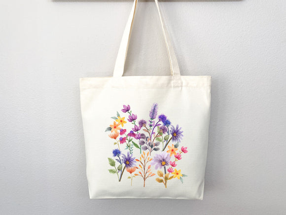 Floral Tote Bag flower tote bag canvas eco friendly bag aesthetic tote reusable bag vintage bag gift for plant lover tote flower bag cute