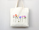 Floral Tote Bag flower tote canvas wildflower bag eco friendly bag aesthetic tote bag reusable bag gift for plant lover tote flower bag cute