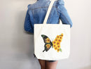 Butterfly Tote Floral Bag flower tote canvas bag eco friendly bag aesthetic tote bag reusable bag gift for plant lover tote flower bag cute