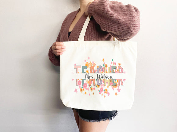 Personalized Teacher Tote Bag Custom Teacher Tote Bag Custom Teacher Gift Tote Bag for Teacher Appreciation Gift for Teacher Custom Tote Bag