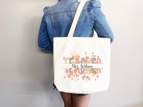 Personalized Teacher Tote Bag Custom Teacher Tote Bag Custom Teacher Gift Tote Bag for Teacher Appreciation Gift for Teacher Custom Tote Bag