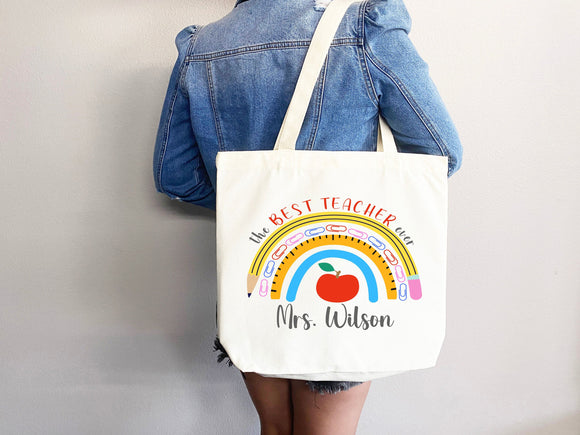 Personalized Teacher Tote Bag Custom Teacher Tote Bag Custom Teacher Gift Tote Bag for Teacher Appreciation Gift for Teacher Custom Tote Bag