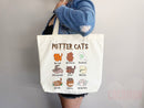 Potter Cat Tote Bag Funny Cat Lover Gift Bag Cute Cat Gift For Mom Cute Canvas Tote Bag Animal Lover Gift Aesthetic Tote Shopper School Tote