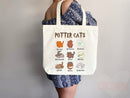 Potter Cat Tote Bag Funny Cat Lover Gift Bag Cute Cat Gift For Mom Cute Canvas Tote Bag Animal Lover Gift Aesthetic Tote Shopper School Tote
