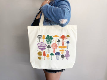 Mushroom Tote bag, cottagecore bag, canvas tote bag, eco friendly bag,aesthetic tote,mushroom gift,cute tote bag,fairycore,nature lover gift