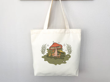 Mushroom Tote bag, cottagecore bag, canvas tote bag, eco friendly bag,aesthetic tote,mushroom gift,cute tote bag,fairycore,nature lover gift