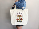 Mushroom Tote bag Celestial bag cottagecore bag canvas bag aesthetic tote mushroom gift cute tote bag fairycore nature lover gift moon gift