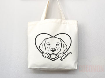 Personalized Dog Mom Tote Bag Custom Dog Lover Gift Tote Bag Reusable Bag Puppy Owner Gift Personalized Dog Lover Gift Animal Lover Gift Bag